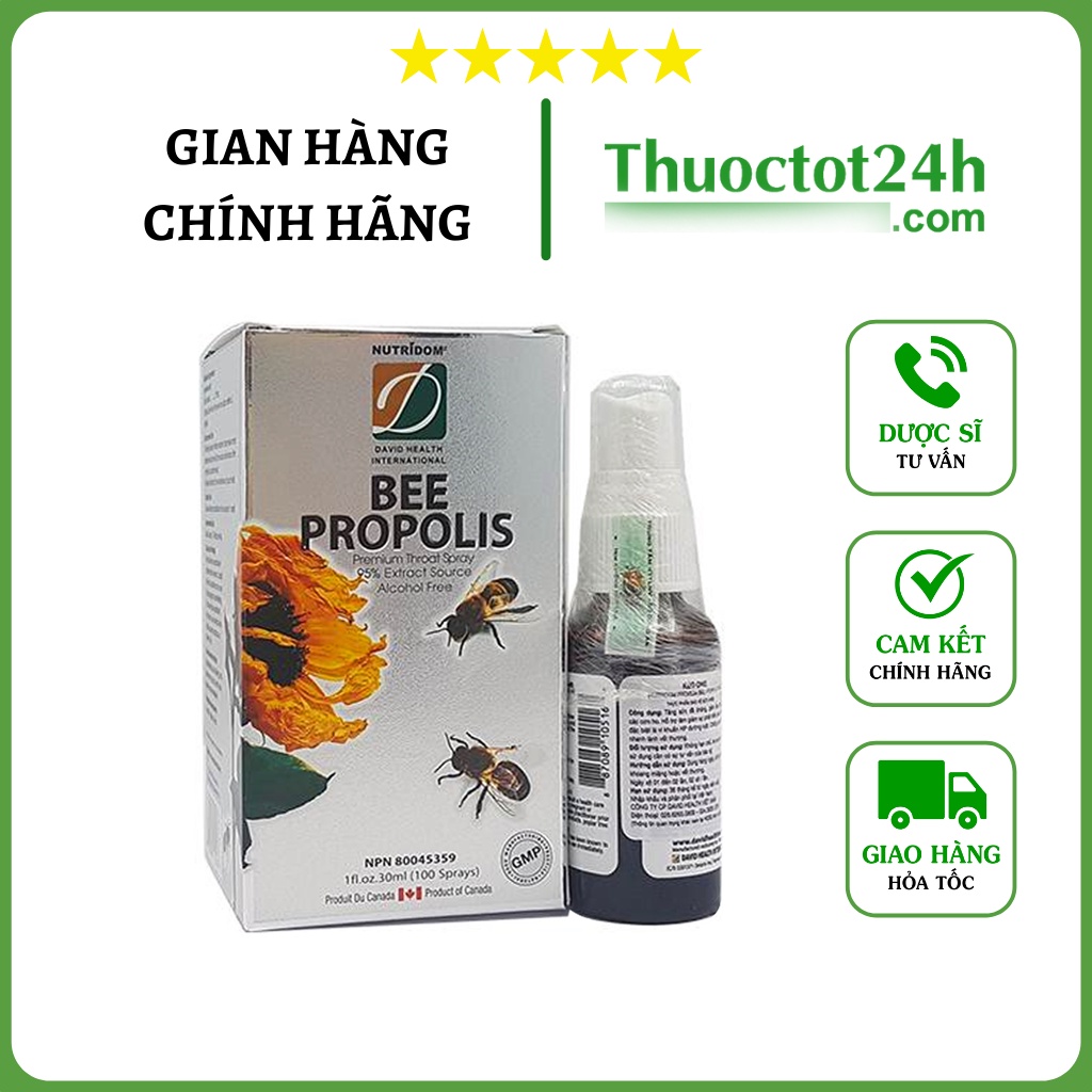 Xịt Keo Ong Bee Propolis NutriDom - Hỗ Trợ Giảm Ho Cho Cả Gia Đình