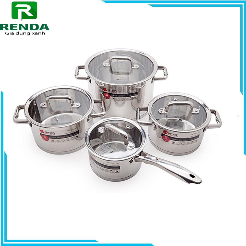 Bộ nồi inox 5 đáy Elmich 3670