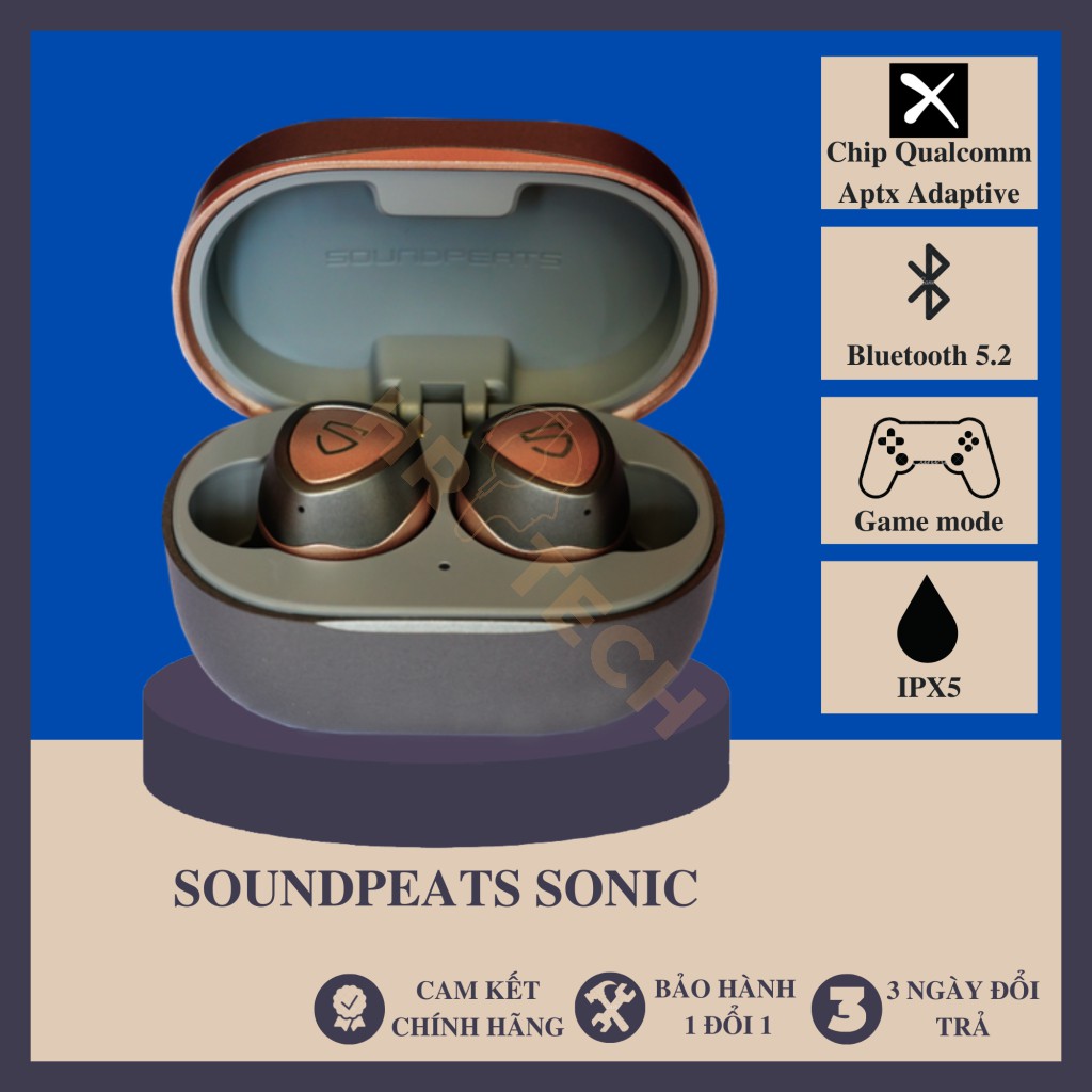 [Mã ELMS5 giảm 7% đơn 300K] Tai nghe True Wireless In-ear Soundpeats Sonic Mirroring Bluetooth V5.2 APTX Adaptive