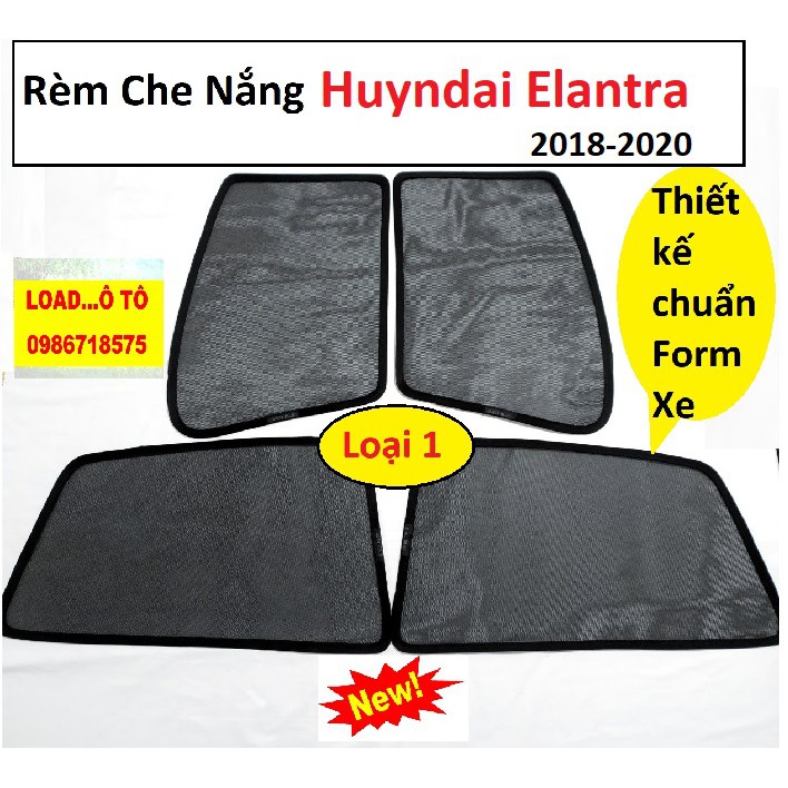 Rèm Che Nắng Huyndai Elantra 2018-2021 Load Ô Tô Nam Châm Hít Hàng rèm loại 1