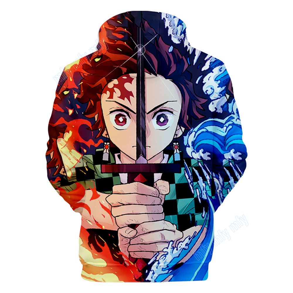 Áo Khoác Hoodie Họa Tiết Demon Slayer Kamado Tanjirou Nezuko Cho Trẻ Em
