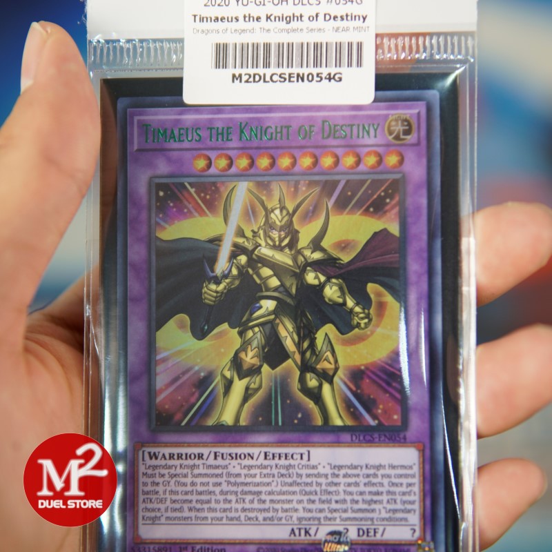 Lá bài Yugioh DLCS-EN054G Timaeus the Knight of Destiny – Ultra Rare GREEN - Đóng gói theo tiêu chuẩn M2SCCQ-Lite