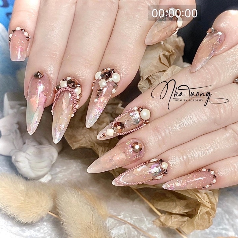 Trai nửa nhiều hình màu trắng  - phụ kiện nail
