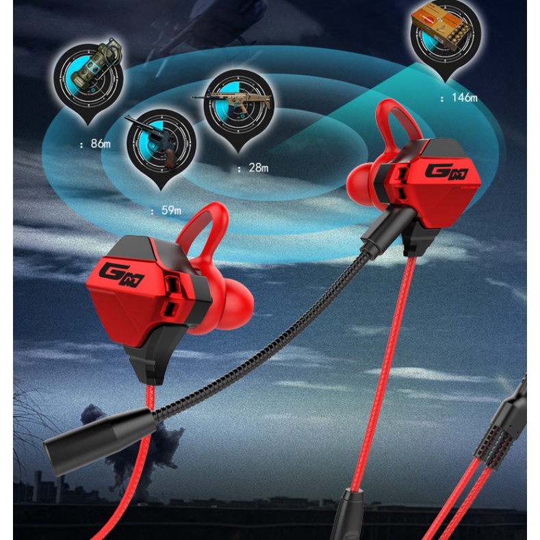Tai Nghe Gaming Nhét Tai G10-Pro Có Mic Rời Cao Cấp Chống Ồn Dùng Cho Cả Máy Tính, Điện Thoại
