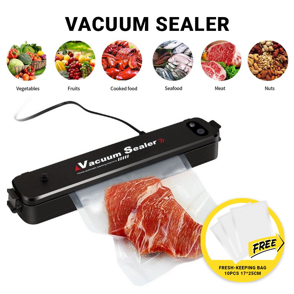 [Hàng Cao Cấp] Máy Hút Chân Không Thực Phẩm Vacuum Sealer Máy Hàn Miêng Túi Mini Dùng Cho Gia Đình Tặng 10 Túi Hút