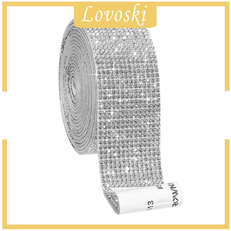 Cuộn Dây Ruy Băng Đính Đá Giả Kim Cương Tự Dính 1.4cm Dùng Trang Trí Xe Hơi DIY
