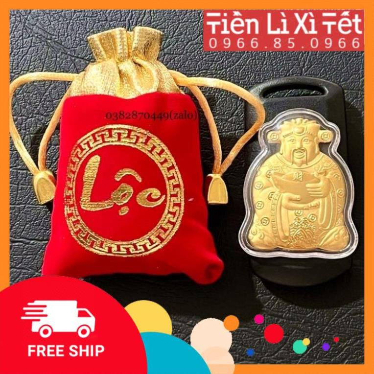 Ông Thần Tài Mạ Vàng 24K Cao Cấp, Phát Tài Phát Lộc, Tặng Túi Gấm Nhung May Mắn