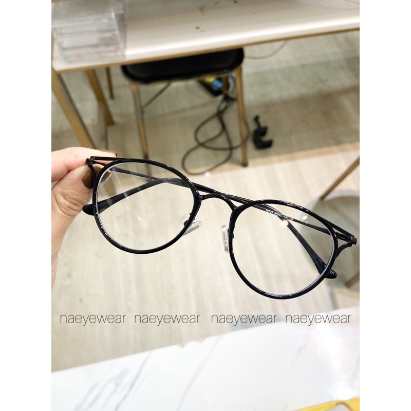 Kính kim loại mắt tròn tai mèo xinh