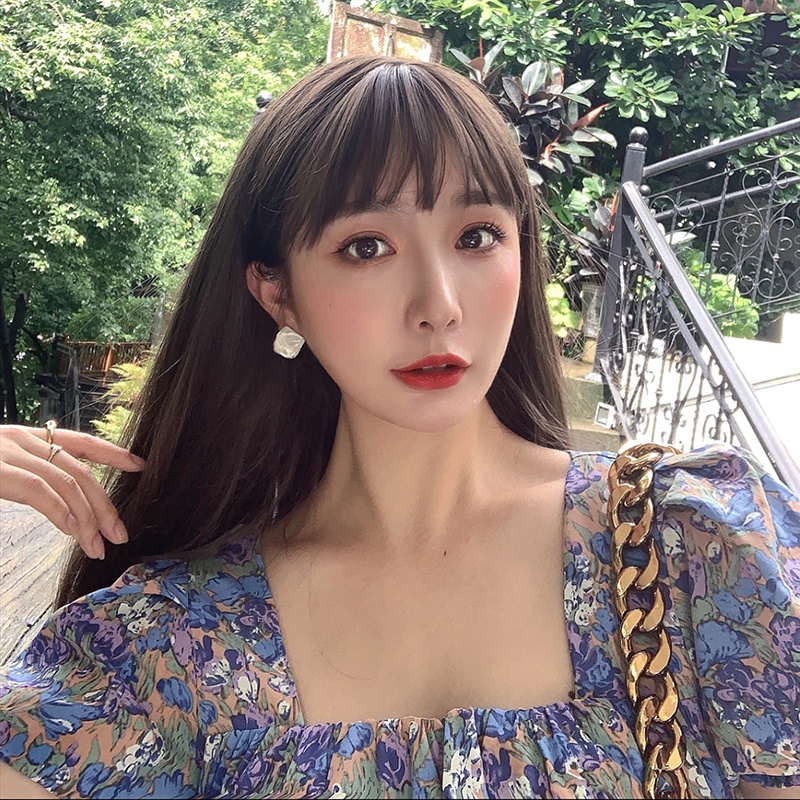 Phụ Kiện Bông Tai acrylic Hình Gợn Sóng Nước Hình Vuông Kiểu Hàn Quốc Cho Nữ Sinh Hàng Ngày