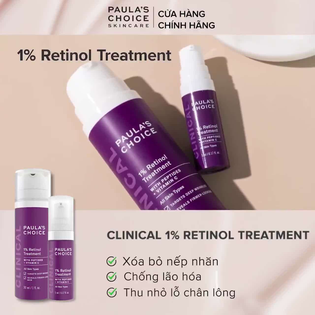 Tinh chất làm mờ nám và nếp nhăn Paula's Choice Clinical 1% Retinol Treatment 30ml 8010 | BigBuy360 - bigbuy360.vn