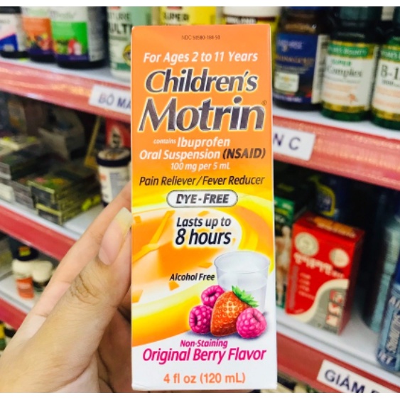 Siro ha sot Children’s Motrin Pain Reliever 120ml hương trái cây
