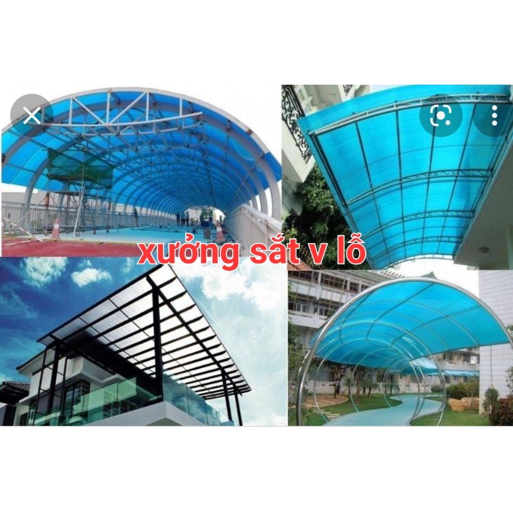 Tấm poly rỗng ruột MÀU XANH dày 4mm,Dài rộng nhiều kích thước
