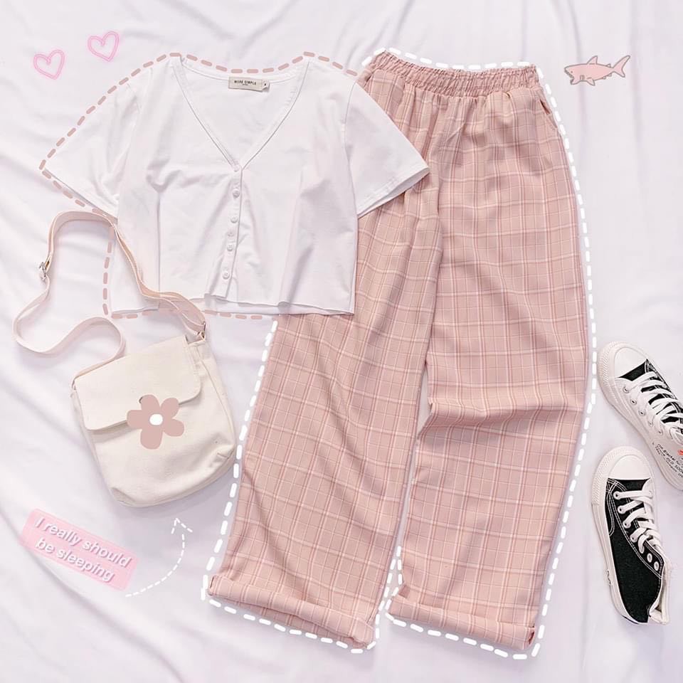 set croptop mix caro pants