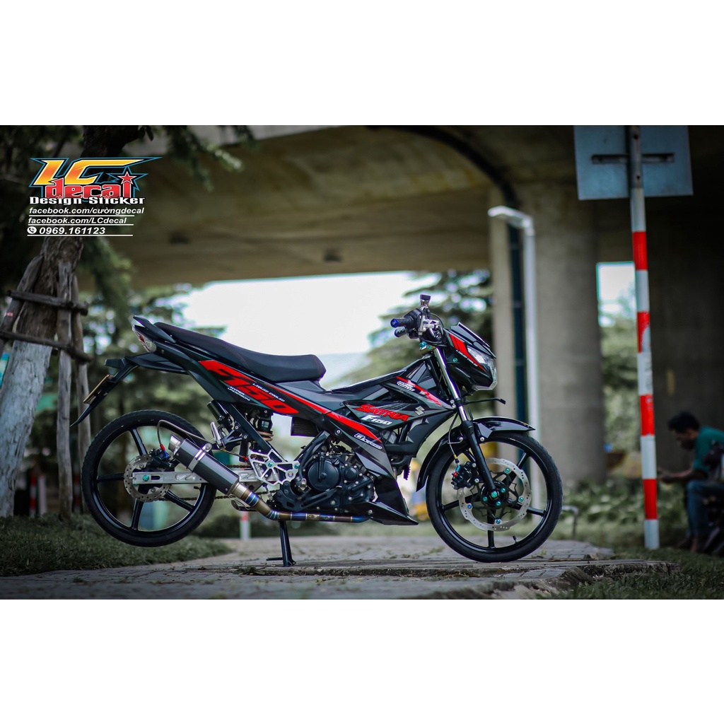 Tem rời satria đỏ đen xám mẫu mới đẹp