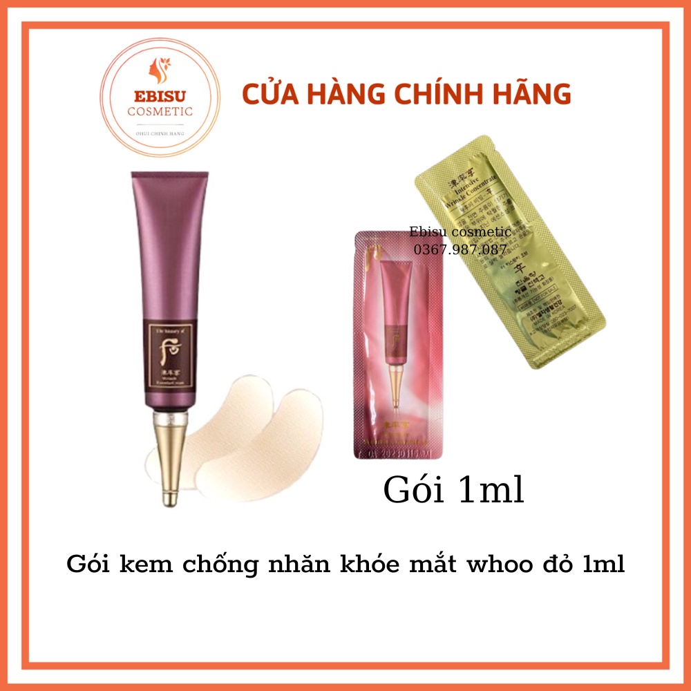 Gói kem chống nhăn khóe mắt whoo đỏ Wrinkle Essential Cream 1ml_𝗘𝗯𝗶𝘀𝘂 𝗖𝗼𝘀𝗺𝗲𝘁𝗶𝗰