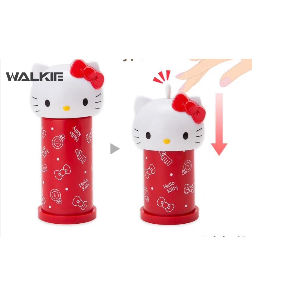 SANRIO Hộp Đựng Tăm Bông Cotton Dạng Nhấn In Họa Tiết Hoạt Hình Dễ Thương