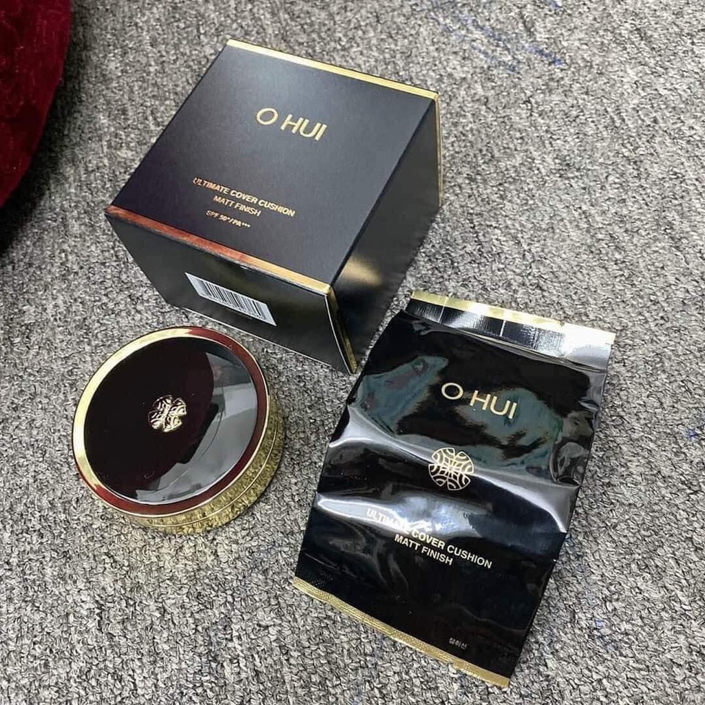  [CHÍNH HÃNG] SÉT PHẤN NƯỚC OHUI ĐEN ULTIMATE COVER CUSHION MATT FINISH CHO DA DẦU 30g | BigBuy360 - bigbuy360.vn