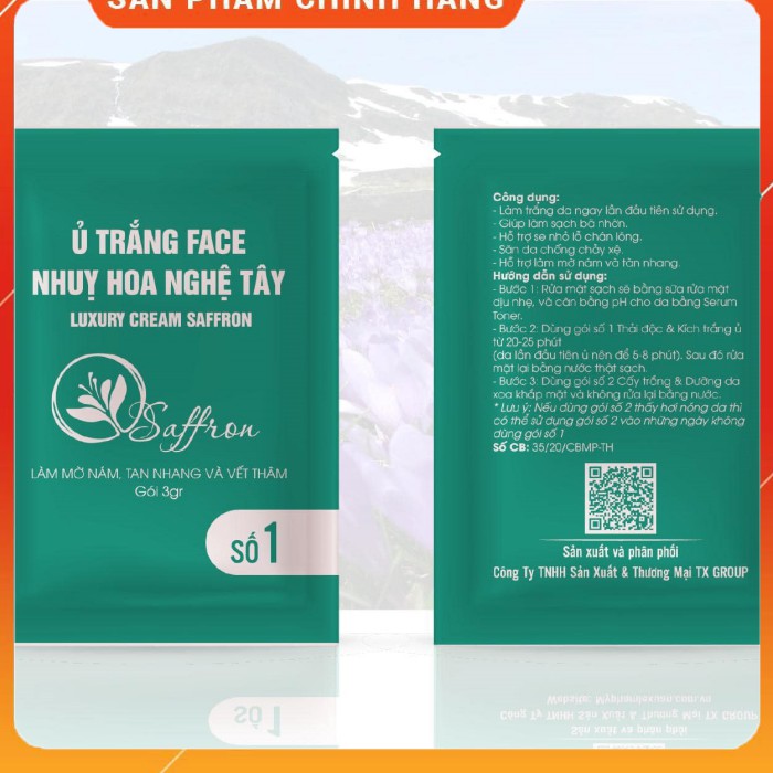 Ủ Trắng Nhụy Hoa Nghệ Tây Lê Xuân Lê Xuân Cosmetic - Trắng mịn da, se nhỏ lỗ chân lông, mờ nám và tàn nhang sạch bã nhờn | BigBuy360 - bigbuy360.vn