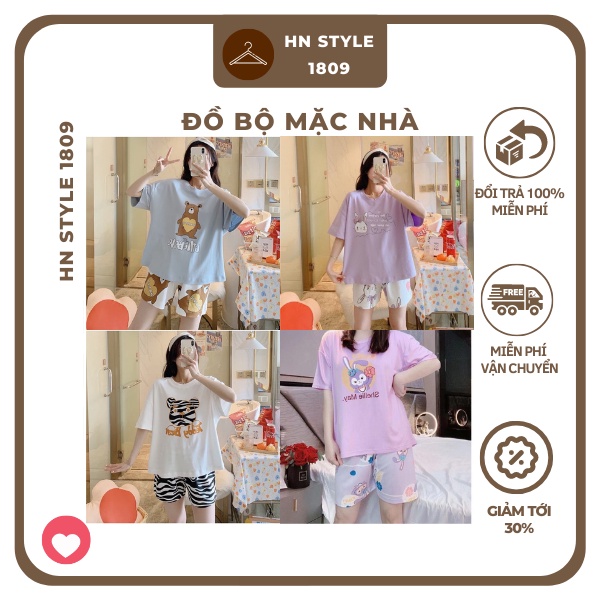 Đồ Bộ Nữ Mặc Nhà Chất Liệu Cotton Hàn Mềm Mịn Nhiều Mẫu Dễ Thương HotTrend