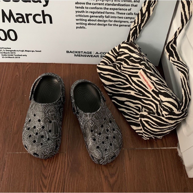 Dép cross hoạ tiết mẫu mới cho cả nam và nữ (ảnh thật ở cuối), Mã: D081