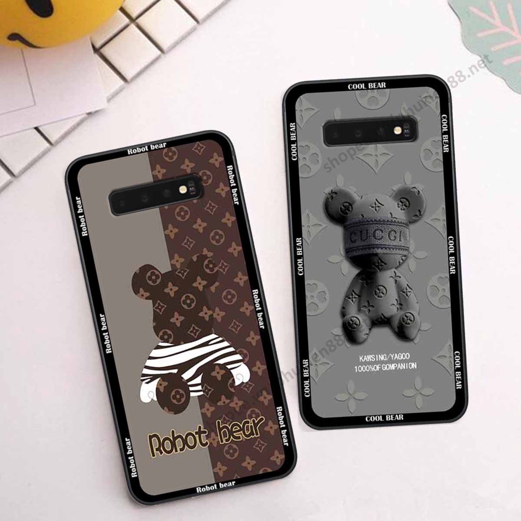 Ốp Samsung S10 / S10 5G / S10 Plus / S10+ bear, k@ws thương hiệu phong cách ốp lưng thời trang cao cấp