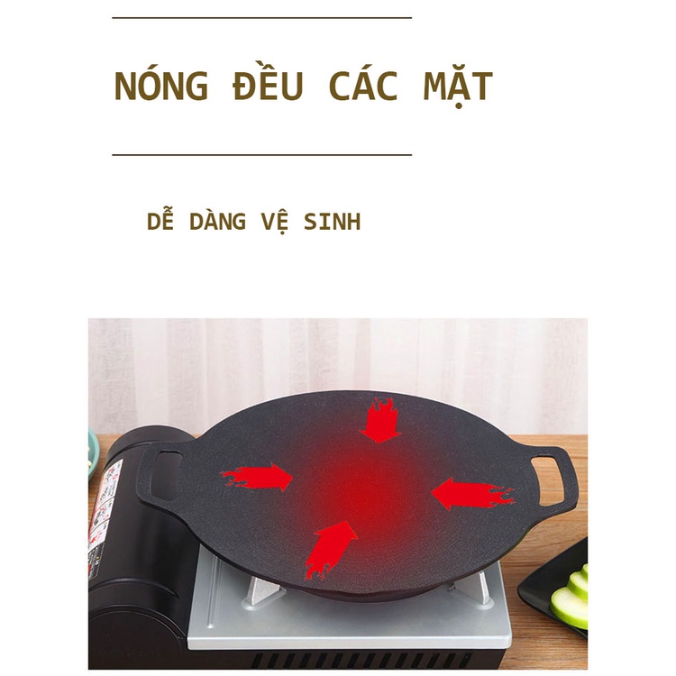 Chảo đá nướng không cần dầu chống dính Hàn Quốc - chảo nướng  dã ngoại
