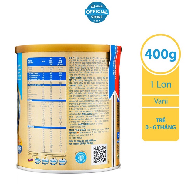 Sữa Simiac Newborn HMO 400g