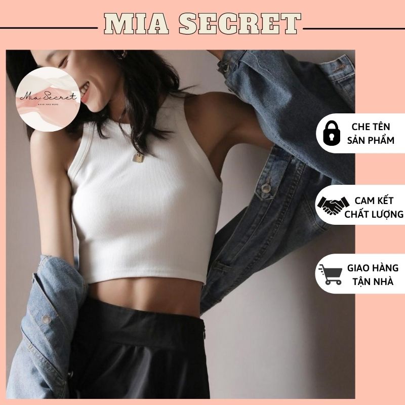 Áo Ba Lỗ Dáng Croptop Cotton Tăm Xuất Khẩu Siêu Mềm Tôn Dáng MIA SECRET
