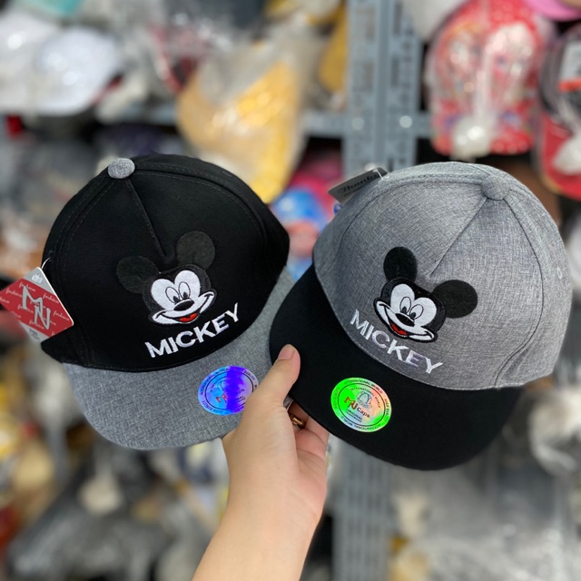 [ Bé 2-5 tuổi ] Nón hiphop snapback mickey thêu cho bé trai bé gái