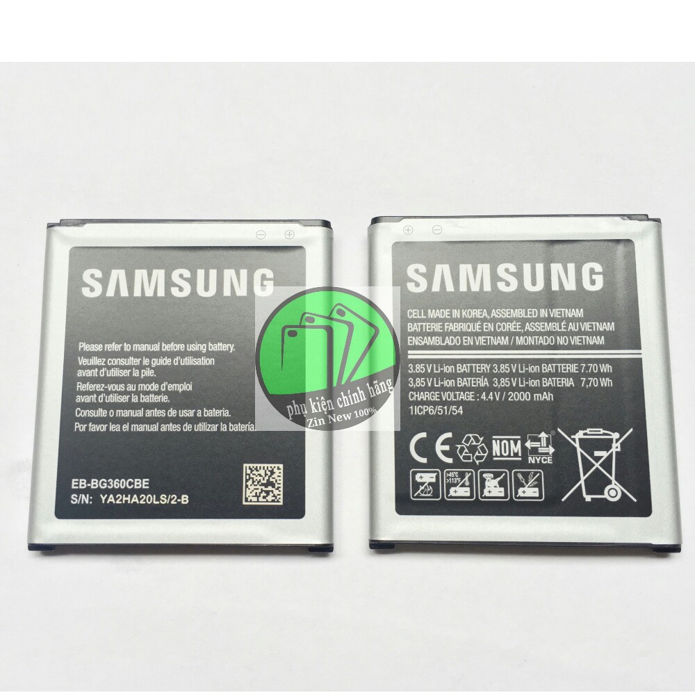 Pin SAMSUNG J2 (2015) / Core Prime (mã BG360CBE) - Cam kết Zin máy