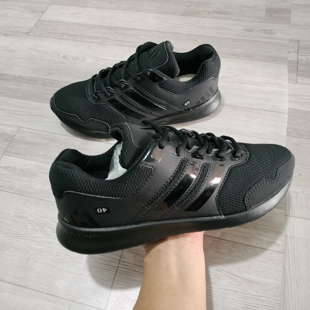 Giày thể thao sneaker nam nữ full đen  fullsize từ 35 đến 44 đế siêu vải lưới thoáng