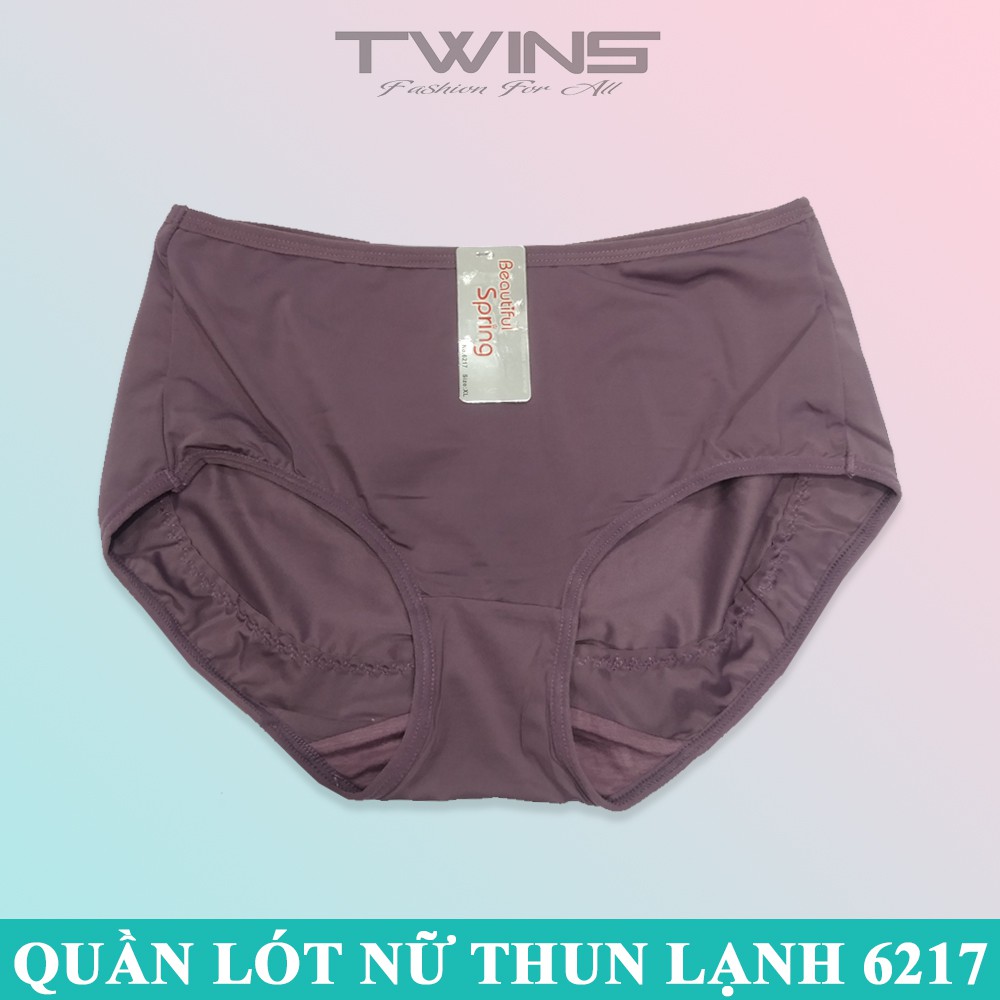 Quần lót nữ thun lạnh trơn cao cấp Beautiful Spring 6217 lưng nhỏ cạp cao ôm bụng chất mềm mịn size 60kg-70kg