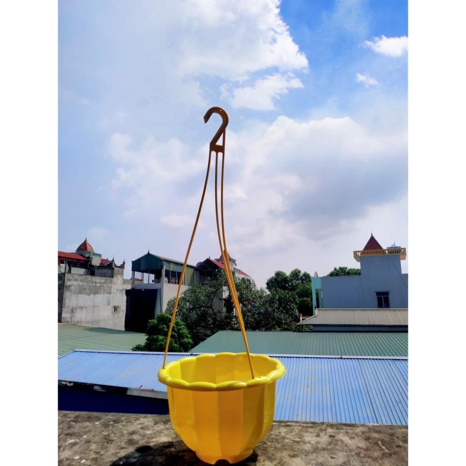 Chậu nhựa treo bí trồng hoa, cây cảnh kèm dây treo, cỡ To hàng loại 1 dày đẹp.