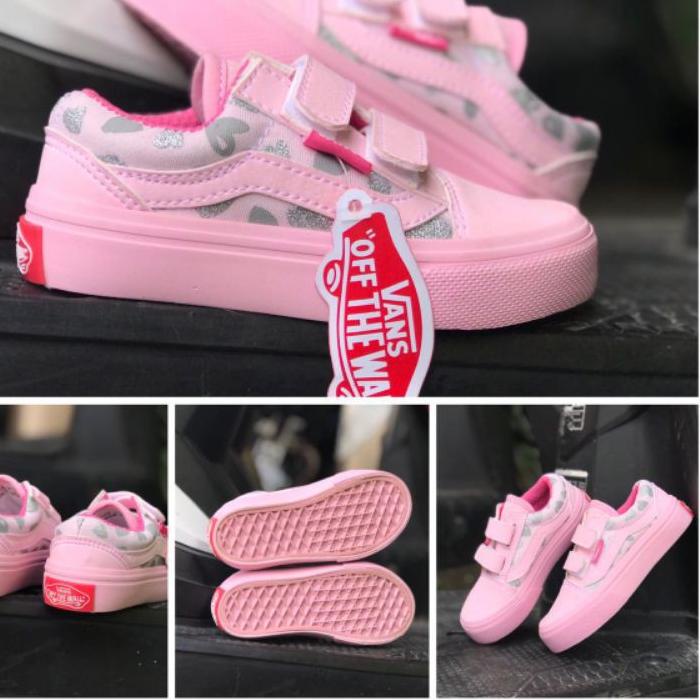 Giày bata Vans màu hồng kiểu dáng trẻ trung năng động dành cho trẻ em mã 764