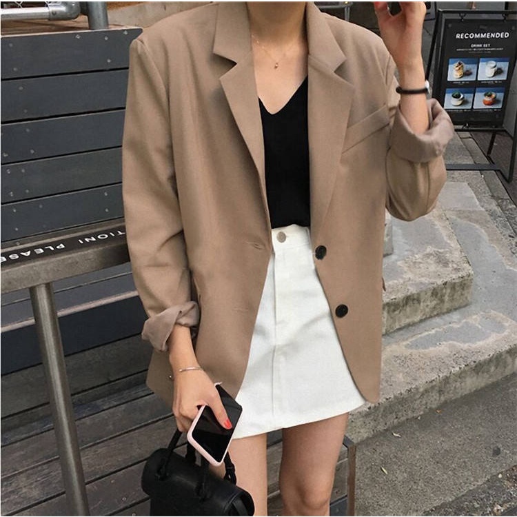 Áo Khoác blazer Dáng Rộng Phong Cách Anh Quốc Thời Trang Xuân Thu  Cho Nữ