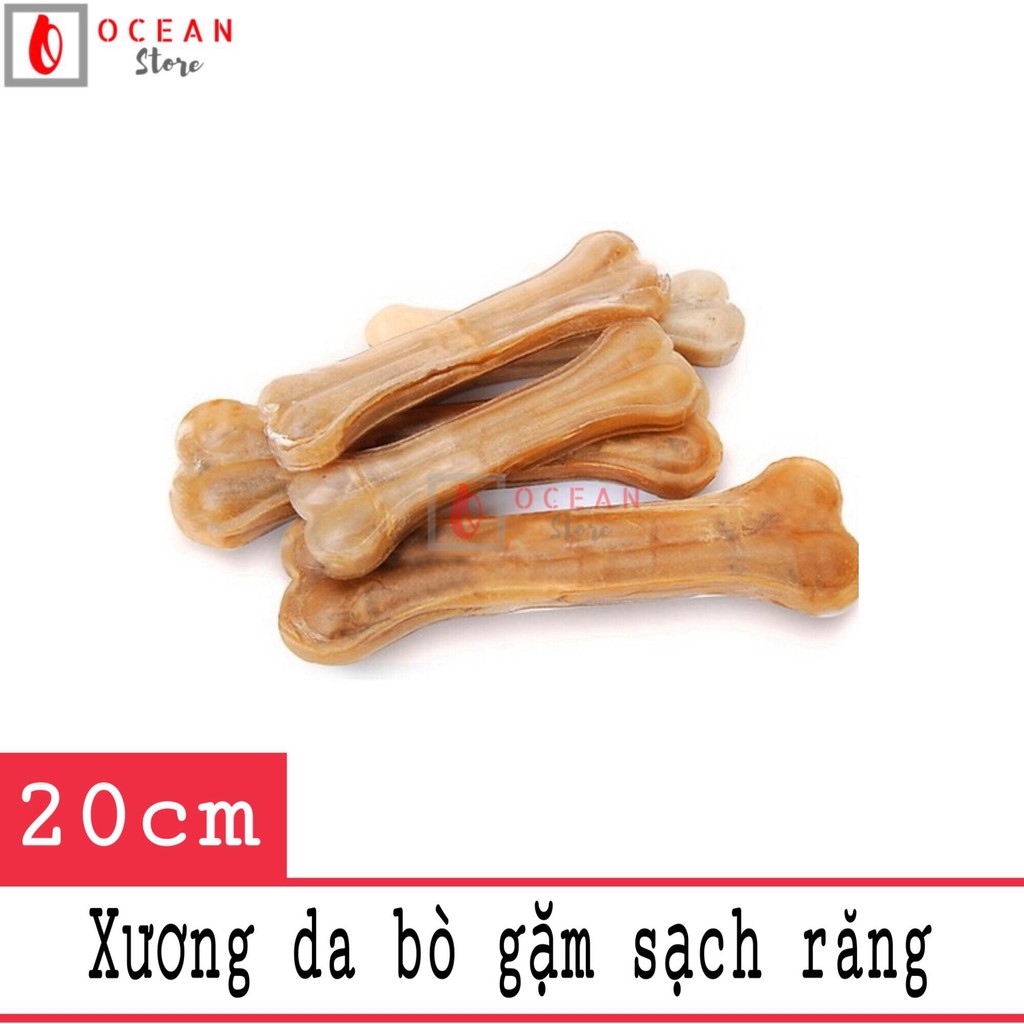 Xương thẳng 20cm - Xương da bò Snacks gặm sạch răng tránh phá đồ trong nhà cho chó