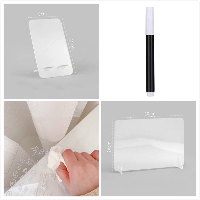 Cod Qipin Mini Portable Acrylic Note Board Erasable Transparent Message Board Student Stationery