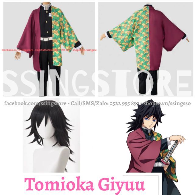 Set COSPLAY Tomioka Giyuu trong Anime Kimetsu Yaiba Zenitsu