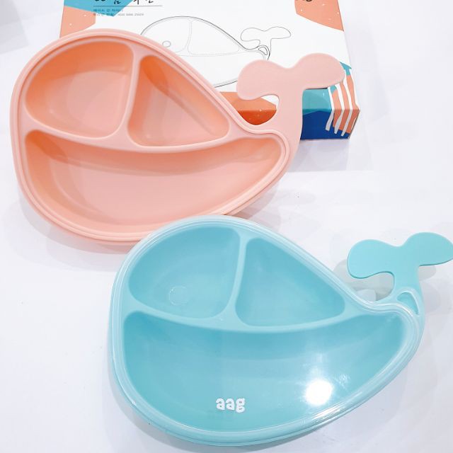 Bát khay ăn dặm kiểu nhật BLW cá heo aag cao cấp dễ thương cho bé ăn dặm