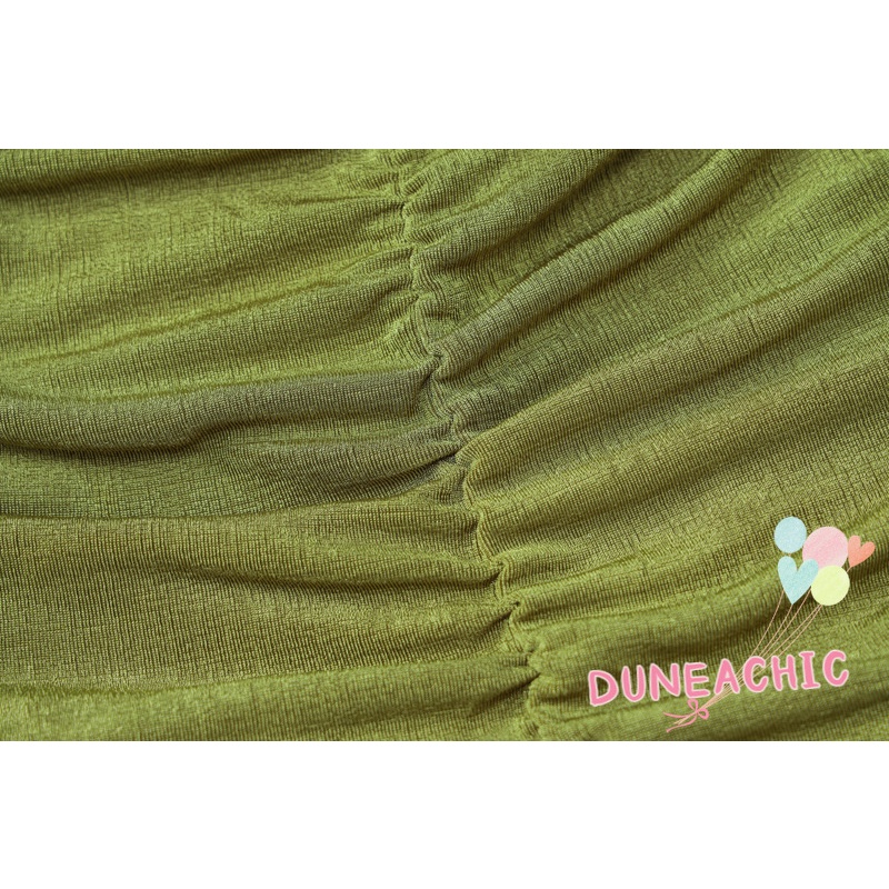 DUNEA Đầm Nữ Hai Dây Xếp Ly Hở Lưng Quyến Rũ