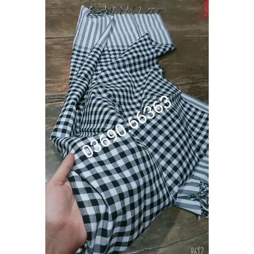 Khăn rằn ĐEN TRẮNG nam bộ đen 60x165cm_ hàng có sẵn