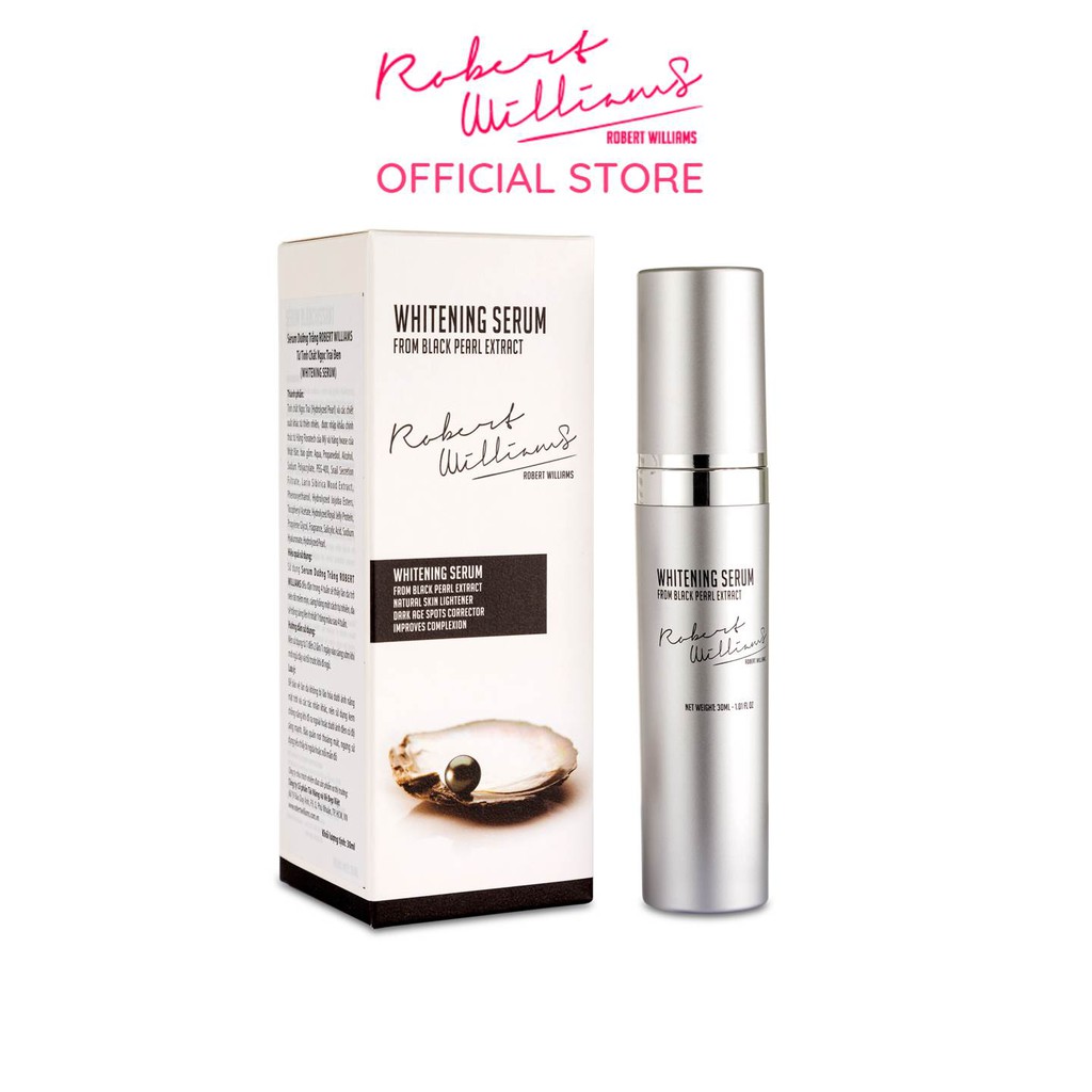 Tinh chất Serum dưỡng trắng ngăn lão hóa và cấp ẩm mạnh mẽ Ngọc trai đen 30ml ROBERT WILLIAMS Whitening serum