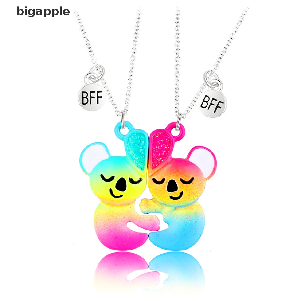 Bigapple Vòng cổ Choker Mặt Hình Gấu Và Trái Tim Mật Ong Dễ Thương Làm Quà Tặng Cho Cặp Đô