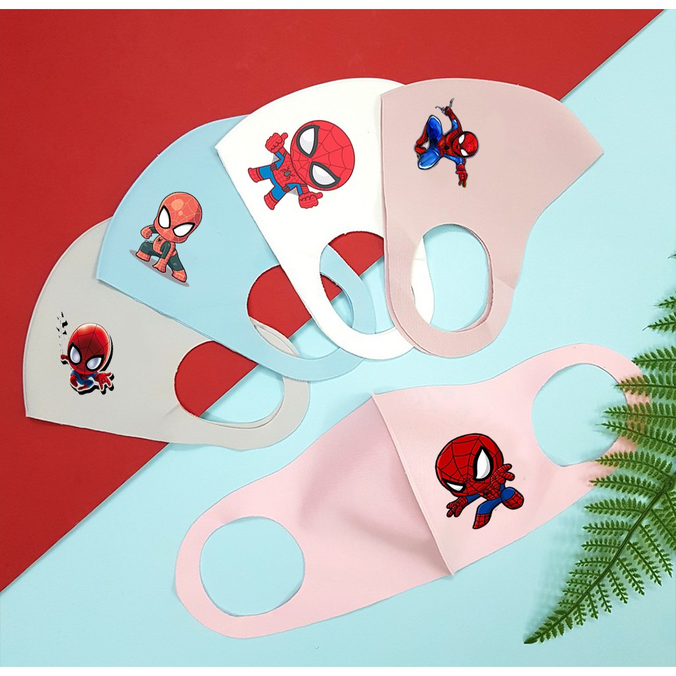 Spider Man - Khau Trang Hình Spider Man - Vải 2 Lớp Kháng Khuẩn Chống Bụi Mịn