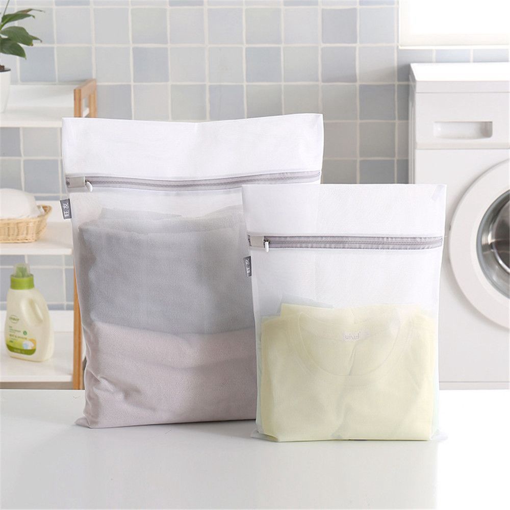 Túi Lưới Giặt Quần Áo Bằng Polyester Siêu Bền Có Khóa Kéo Tiện Dụng