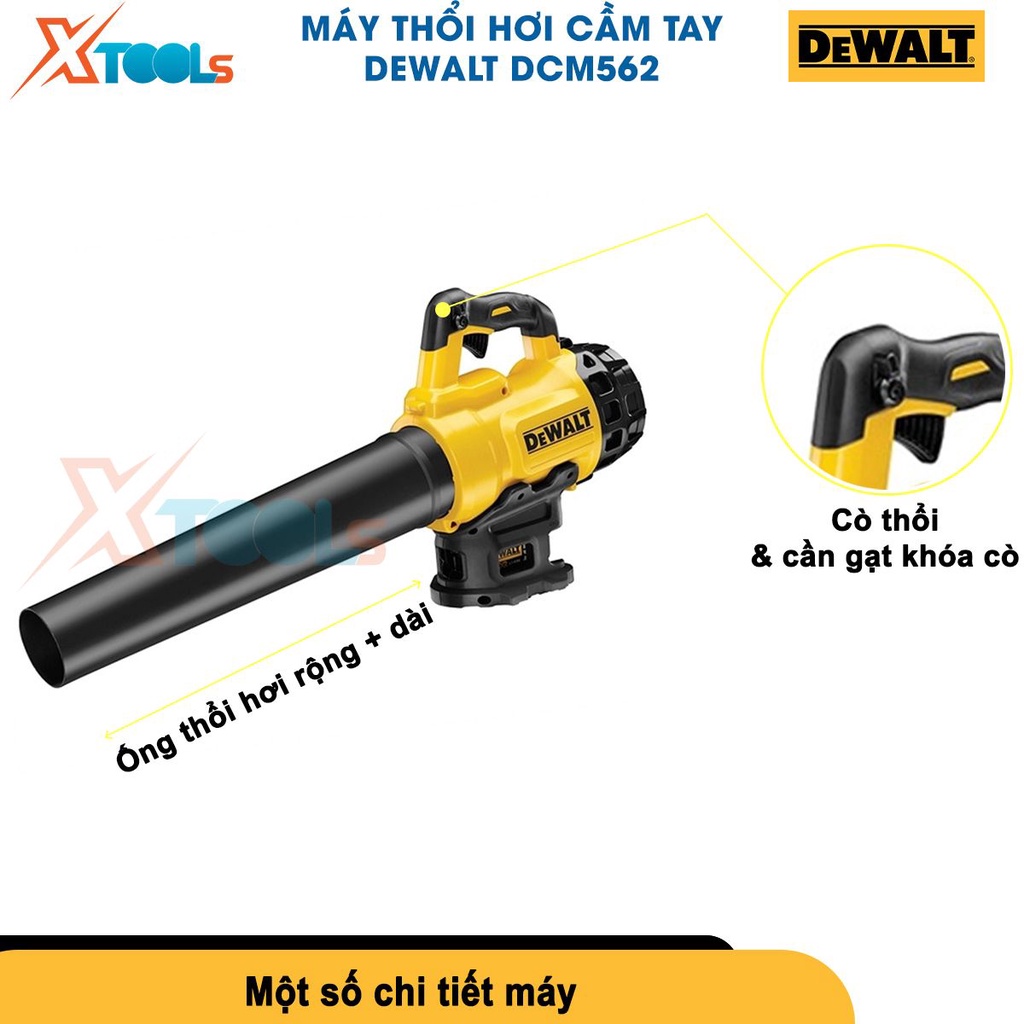 Máy thổi bụi cầm tay DEWALT DCM562 pin Li-ion 18V, chức năng điều tốc, khóa rãnh tay tiện lợi [CHÍNH HÃNG][XTOOLS]