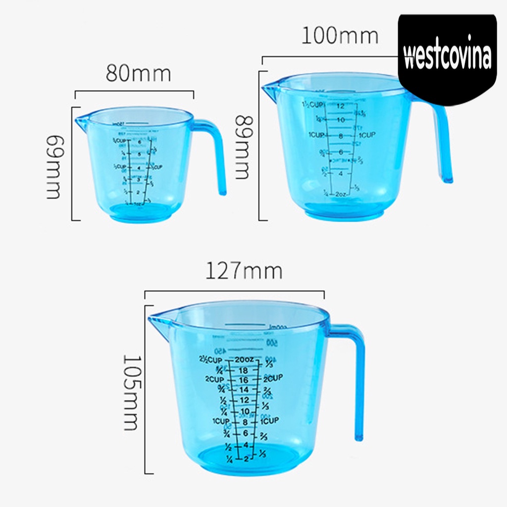 [Hot]☀ Cốc Đo Lường Trong Suốt Có Tay Cầm Tiện Dụng Cho Nhà Bếp