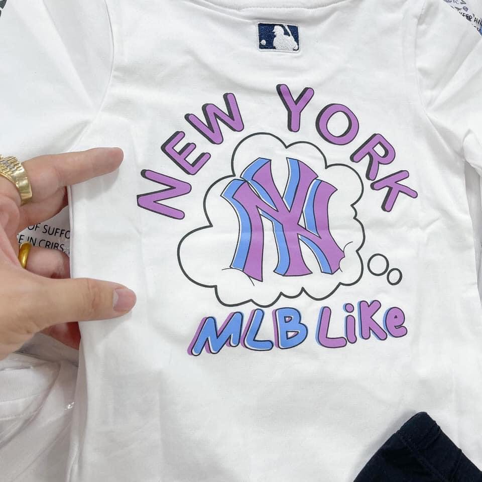 Áo thun tay lỡ unisex hàn quốc MLB NEW YORK cho bé ,Samyy_vn