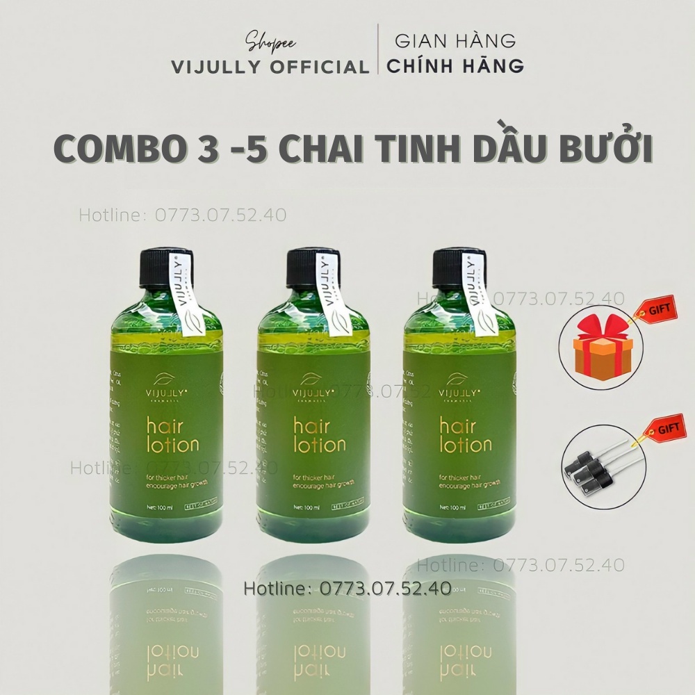 Combo 3 - 5 Chai [ GIÁ SỈ ] Xịt Tinh Dầu Bưởi VIJULLY, Xịt Bưởi Hair Lotion, Giảm Rụng Tóc Kích Thích Mọc Tóc Sau 2 Tuần