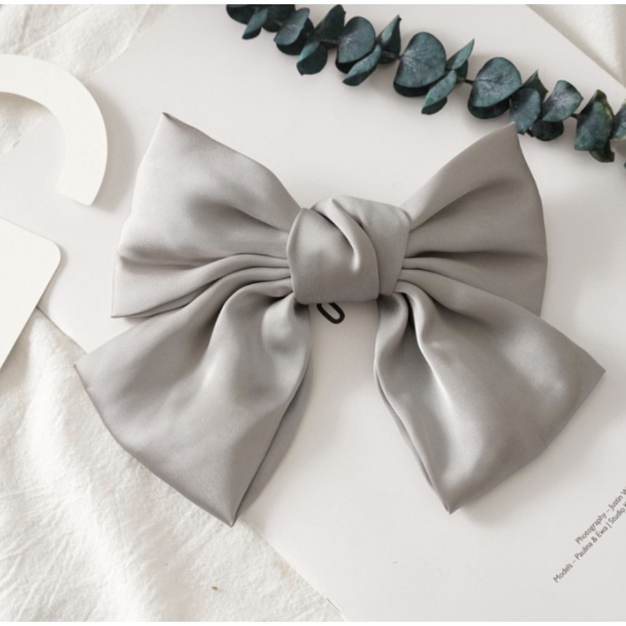 Kẹp tóc nơ lụa phong cách Hàn Quốc cặp tóc tiểu thư dễ thương cho nữ xinh xắn đáng yêu cute bản đẹp Aikimo NLHQ